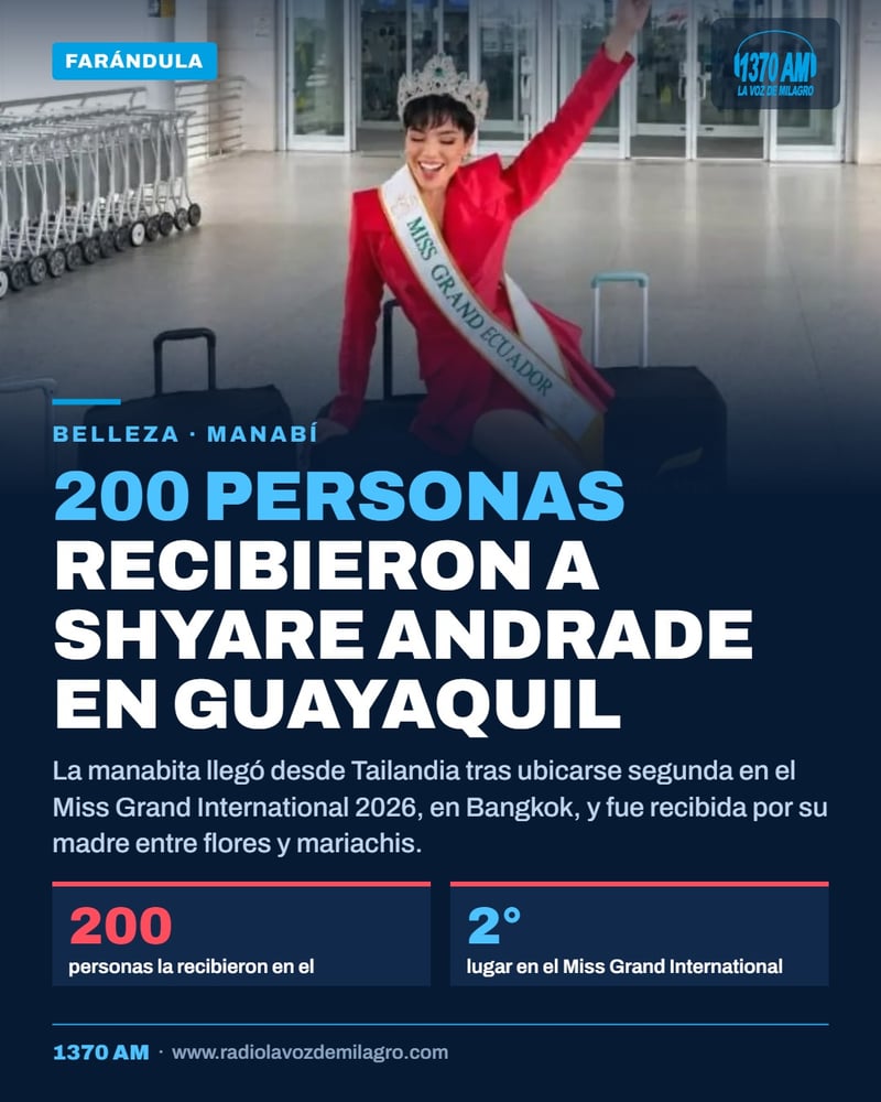 Shyare Andrade regresó a Ecuador entre aplausos, música y muestras de cariño