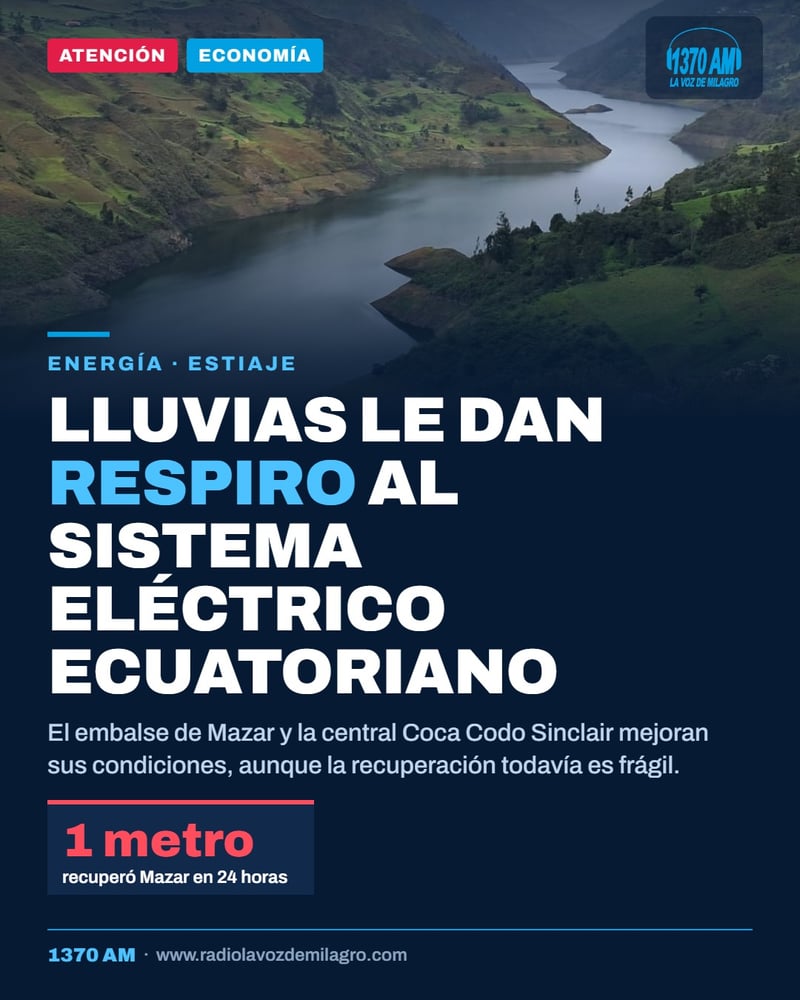 LLUVIAS EN LAS CUENCAS DEL PAUTE Y COCA DAN UN RESPIRO AL SISTEMA ELÉCTRICO
