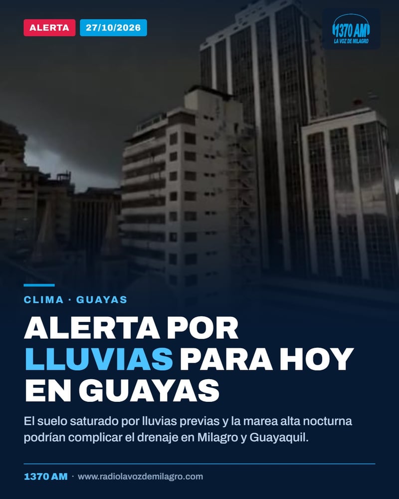 LLUVIAS Y TORMENTAS ELÉCTRICAS PODRÍAN REGRESAR ESTA TARDE A GUAYAS
