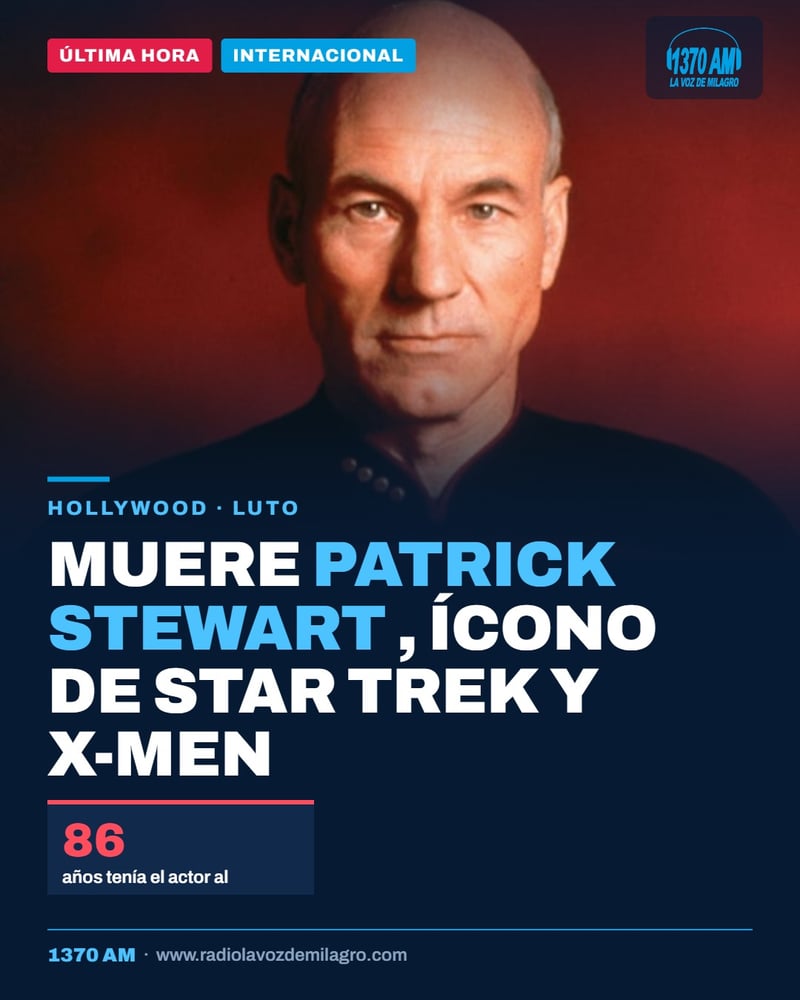 Muere a los 86 años Patrick Stewart, legendario actor de ‘Star Trek’ y ‘X-Men’
