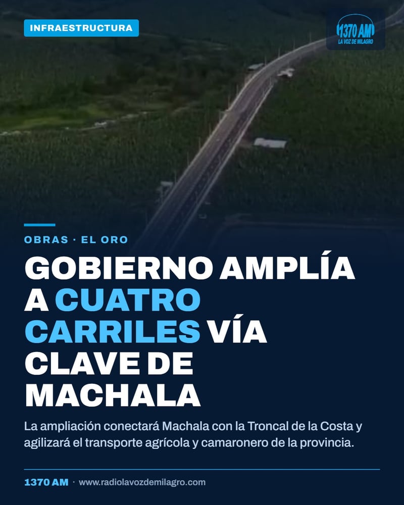 ¡PRESIDENTE NOBOA DESTINA MÁS DE $15 MILLONES A LA CONEXIÓN VIAL DE MACHALA!